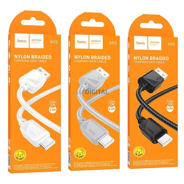 HOCO kábel USB-A do C típus 3A X113 1 m fehér