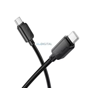 HOCO C típusú kábel C típusú C típusú kábelre 3A 60W X113 1 m fekete