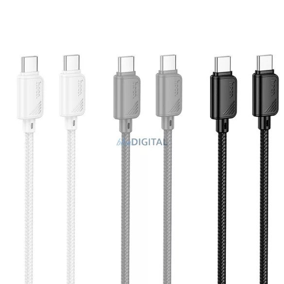 HOCO C típusú kábel C típusú C típusú kábelre 3A 60W X113 1 m fekete