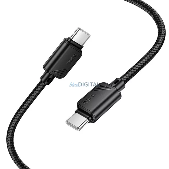HOCO C típusú kábel C típusú C típusú kábelre 3A 60W X113 1 m fekete