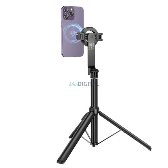 HOCO K25 mágneses szelfi bot/tripod vezeték nélküli vezérléssel - fekete