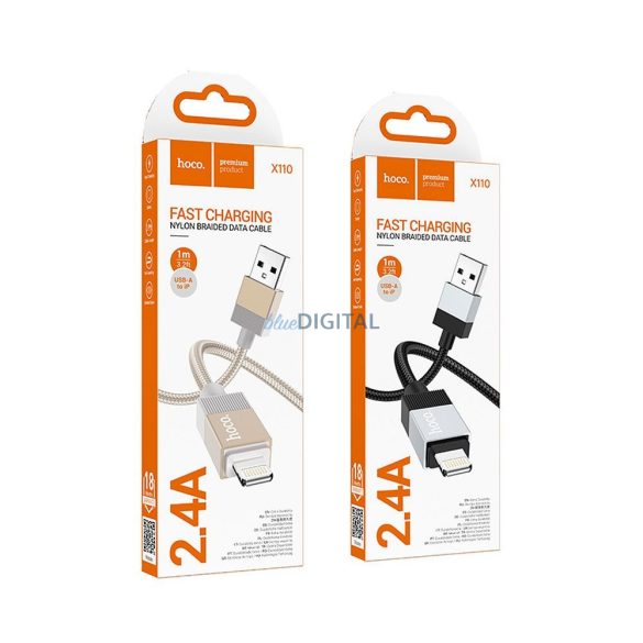 Hoco X110 USB-A - Lightning kábel 2.4A 1m - fekete