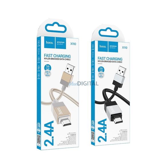 HOCO kábel USB-A - Micro USB 2,4A X110 1 m fekete