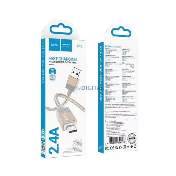 HOCO kábel USB-A Type-C 3A X110 1 m arany