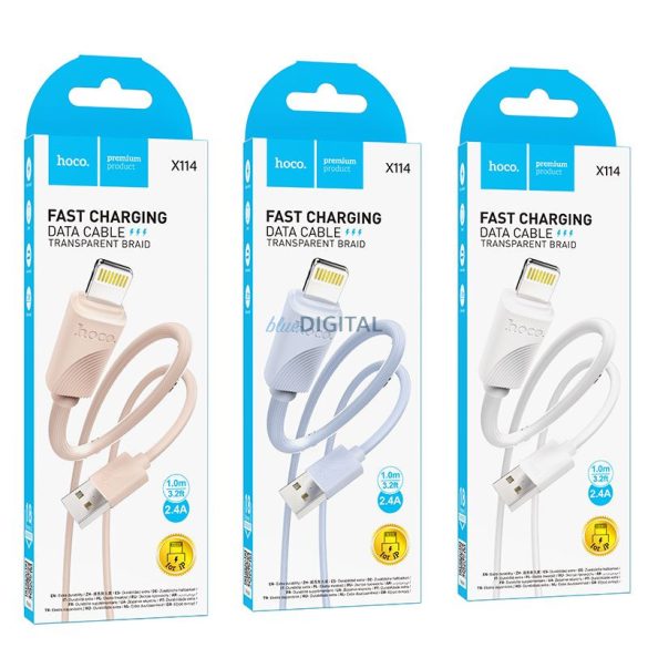 HOCO kábel USB-A - Lightning 2,4 A X114 1 m kék
