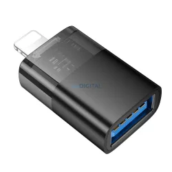 Hoco UA36 Lightning - USB-A adapter - fekete