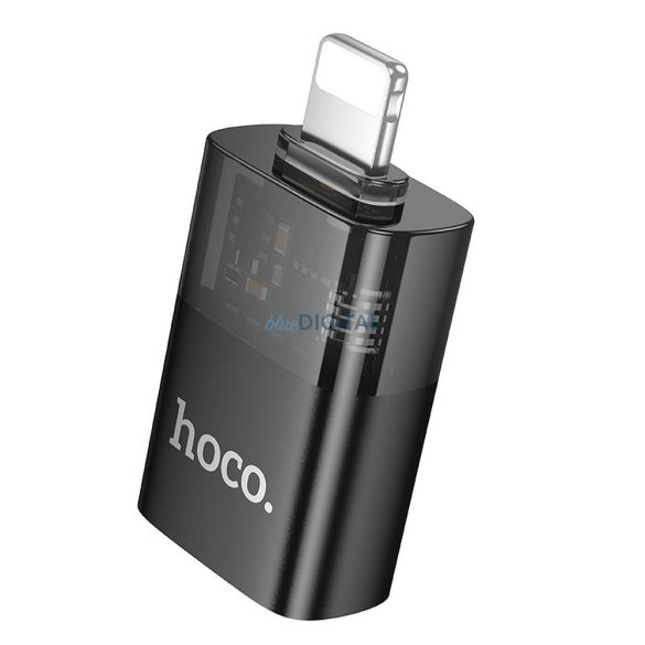 Hoco UA36 Lightning - USB-A adapter - fekete