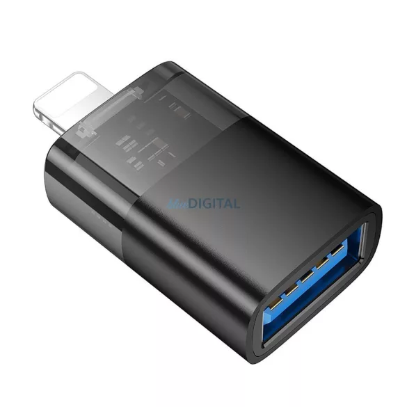 Hoco UA36 Lightning - USB-A adapter - fekete