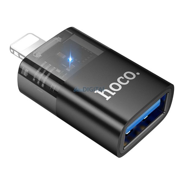 Hoco UA36 Lightning - USB-A adapter - fekete