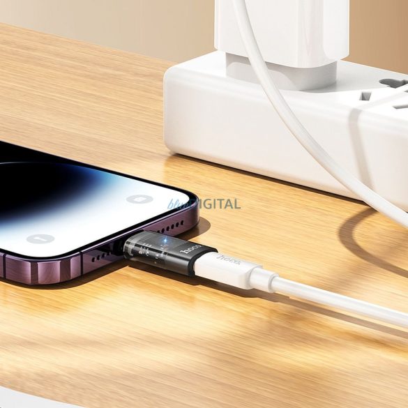Hoco UA36 Lightning - Type-C adapter - fekete