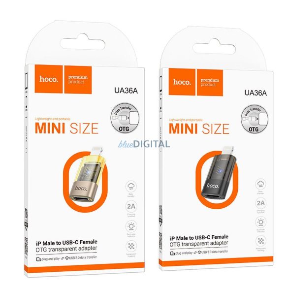 Hoco UA36 Lightning - Type-C adapter - arany színű