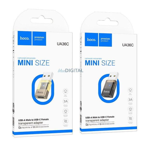 Hoco UA36C USB-A - Type-C adapter - fekete