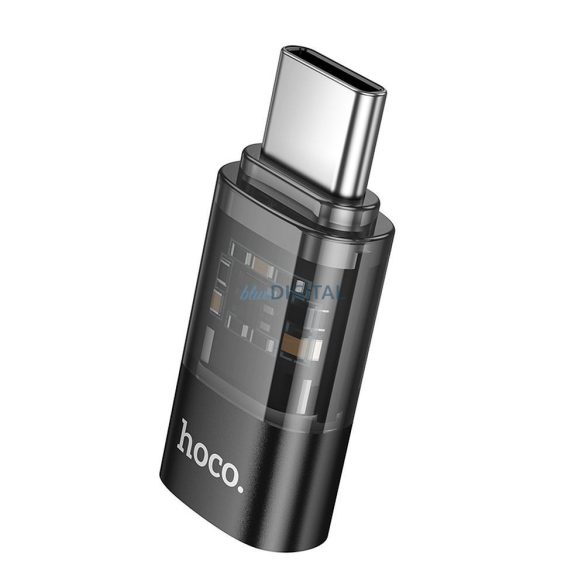 Hoco UA36D Type-C - Lightning adapter - fekete