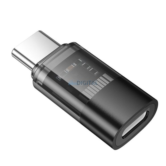 Hoco UA36D Type-C - Lightning adapter - fekete