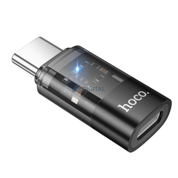 Hoco UA36D Type-C - Lightning adapter - fekete