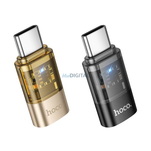 Hoco UA36D Type-C - Lightning adapter - fekete