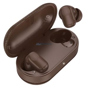 Hoco EQ19 TWS Bluetooth vezeték nélküli fülhallgató - barna