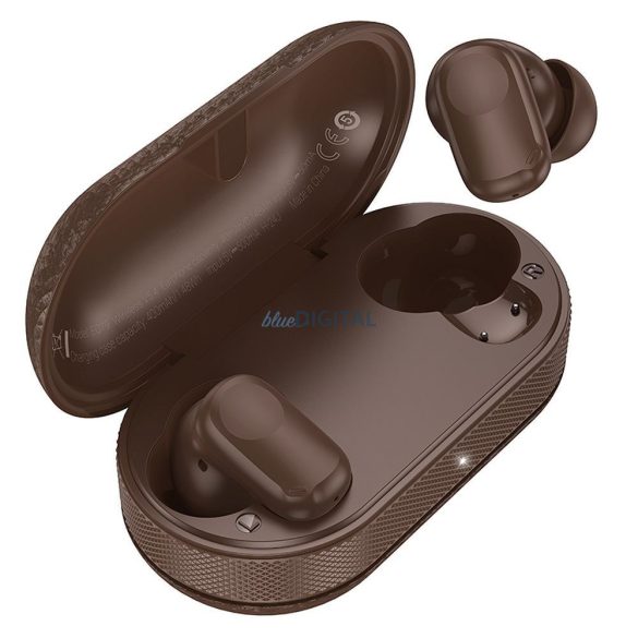 Hoco EQ19 TWS Bluetooth vezeték nélküli fülhallgató - barna