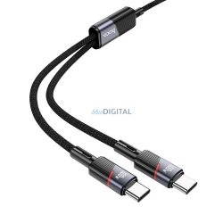   Kábel 2in1 USB C-ről USB C-re / USB C Hoco 5A 100W 1,2 m U139 fekete
