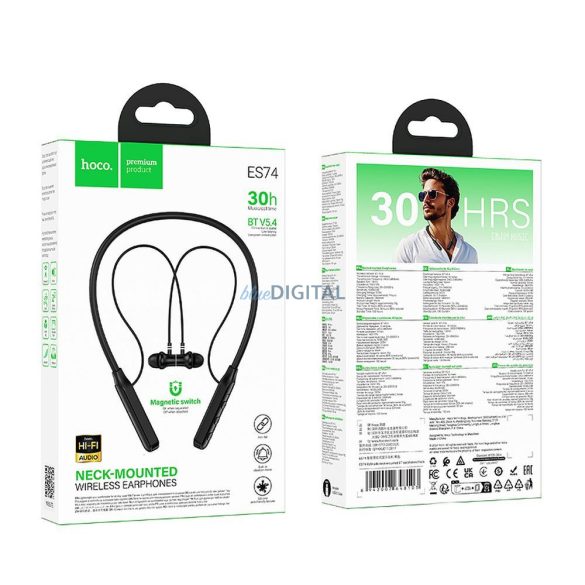 HOCO vezeték nélküli fülhallgató bluetooth ES74 fekete