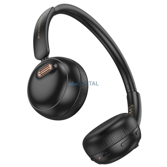 Hoco W62 Bluetooth 5.3 vezeték nélküli fejhallgató - fekete