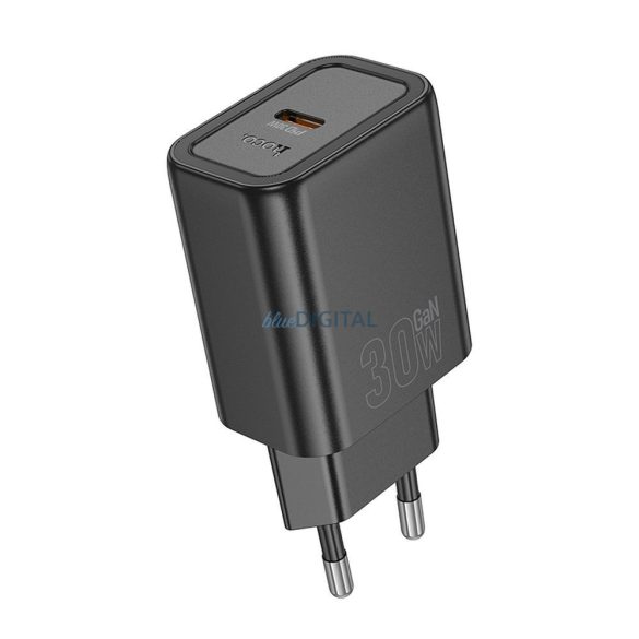 Hoco N62 hálózati töltő 1xUSB-C csatlakozással 30W PD QC - fekete