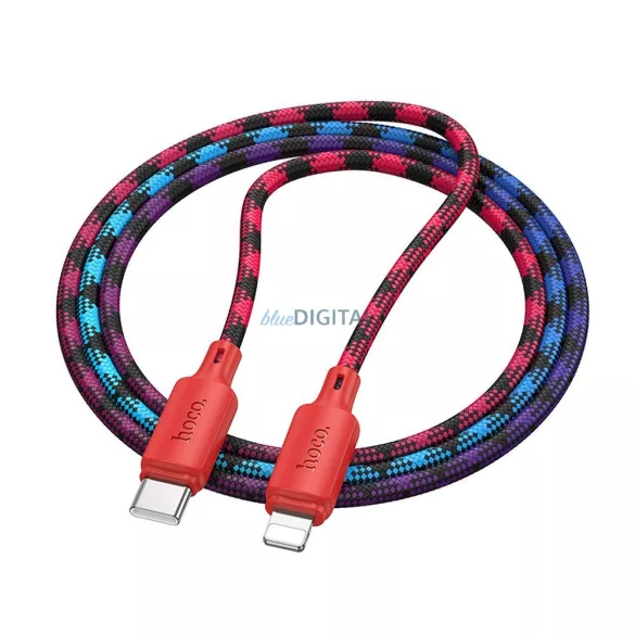 Kábel USB C Lightning Hoco PD 27W 1 m X116 piros színárnyalatos piros