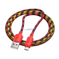   Kábel USB-A - Micro USB Hoco 2,4A 2,4A 1 m piros színátmenet