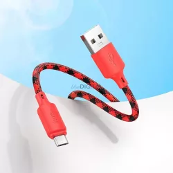   Kábel USB-A - Micro USB Hoco 2,4A 2,4A 1 m piros színátmenet
