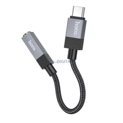   Adapter AUX USB C (férfi) 3,5 mm-es (női) jack csatlakozóra Hoco UPA32C fekete