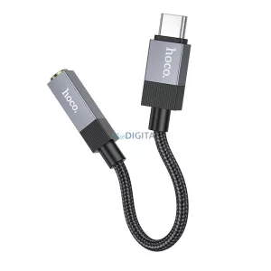 Adapter AUX USB C (férfi) 3,5 mm-es (női) jack csatlakozóra Hoco UPA32C fekete
