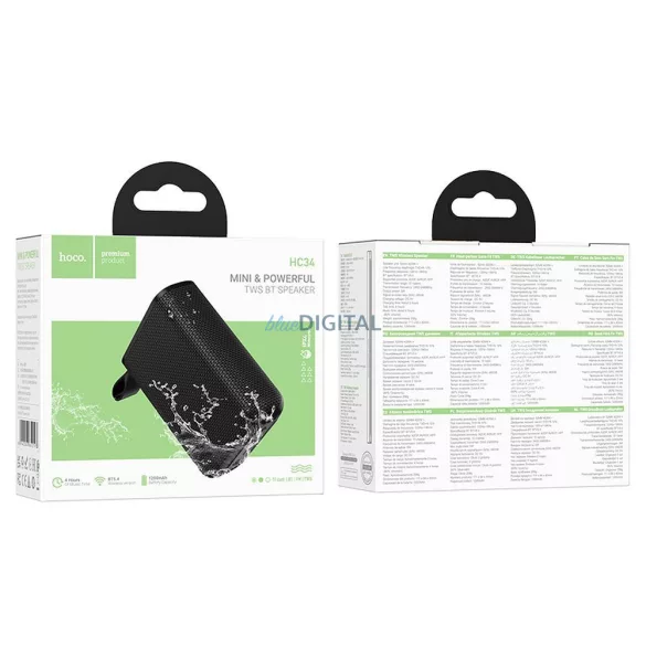 Bluetooth hangszóró Hoco 5W 1200 mAh HC34 fekete