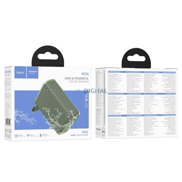 Hoco bluetooth hangszóró 5W 1200 mAh HC34 zöld