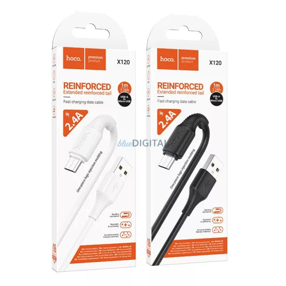 Kábel USB-A - Micro USB Hoco 2,4A 1 m X120 fekete