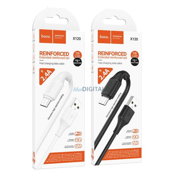 Kábel USB-A - Micro USB Hoco 2,4A 1 m X120 fehér