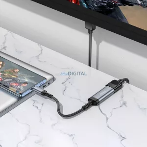 Hoco UA43A kábel USB-C - HDTV átalakító 4K 30Hz 0,2 m - fémszürke