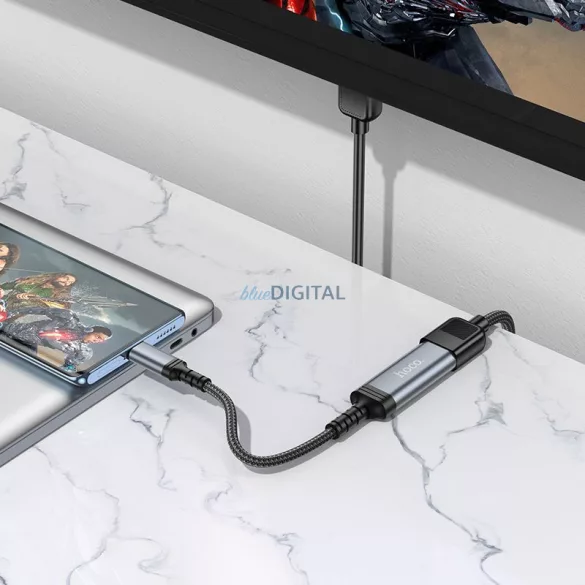 Hoco UA43A kábel USB-C - HDTV átalakító 4K 30Hz 0,2 m - fémszürke