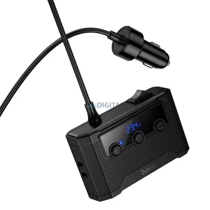 Hoco Z64 autós töltő 2x USB-A + 2x USB-C + 3x szivargyújtó-aljzat PD QC3.0 240W - fekete