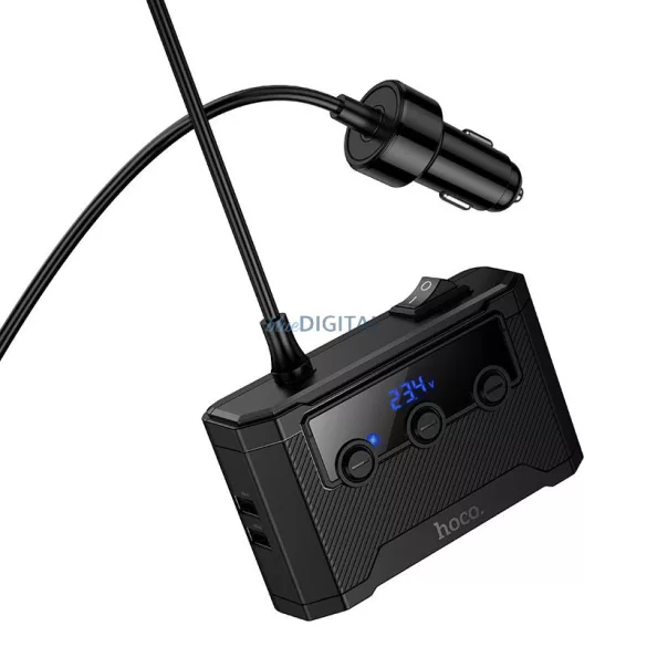 Car charger Hoco 2xUSB A + 2xUSB C+3x cigarette lighter ports PD QC3.0 240W Z64 black
