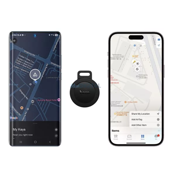 Hoco E101 nyomkövető Apple Find My és Google Find My Device kompatibilis - fekete