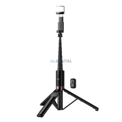   Selfie stick tripod és remote control + LED light Hoco K34 fekete