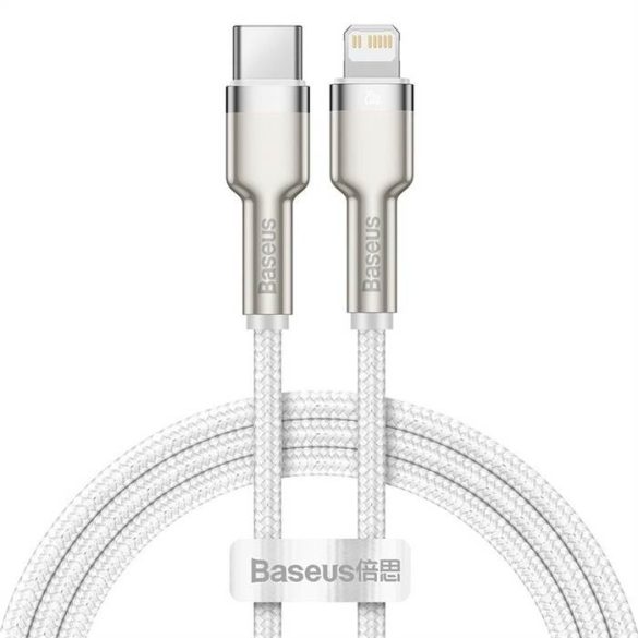 BASEUS CABLEL type-c típus Apple lightning 8 pólusú PD20W Power Delivery Cafule Metal Cable Catljk-A02 1 méter fehér