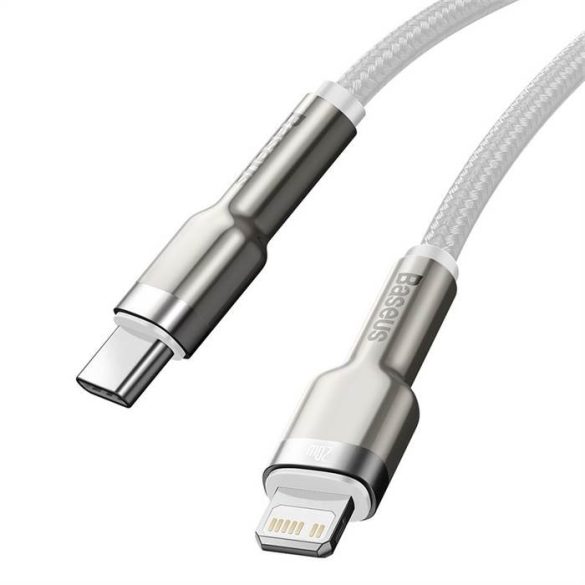 BASEUS CABLEL type-c típus Apple lightning 8 pólusú PD20W Power Delivery Cafule Metal Cable Catljk-A02 1 méter fehér