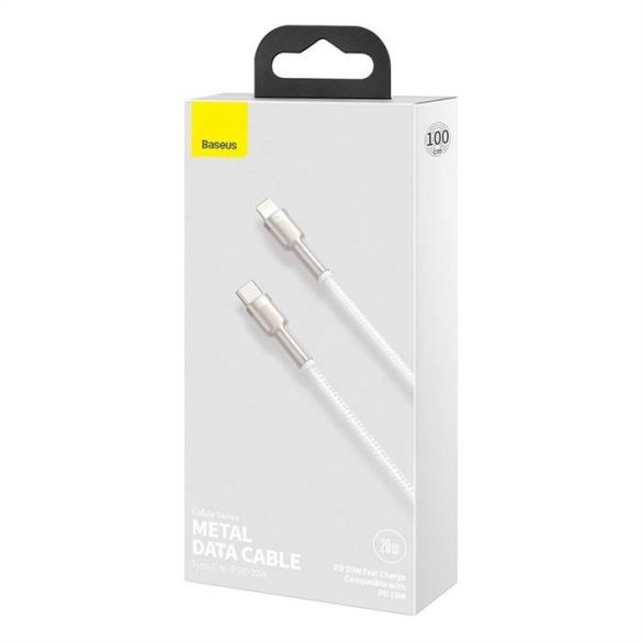 BASEUS CABLEL type-c típus Apple lightning 8 pólusú PD20W Power Delivery Cafule Metal Cable Catljk-A02 1 méter fehér