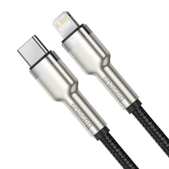 Baseus Cablel Type C Apple Lightning 8-PIN PD20W Power Delivery Cafule Metal Cable Catljk-B011 2 méter fekete