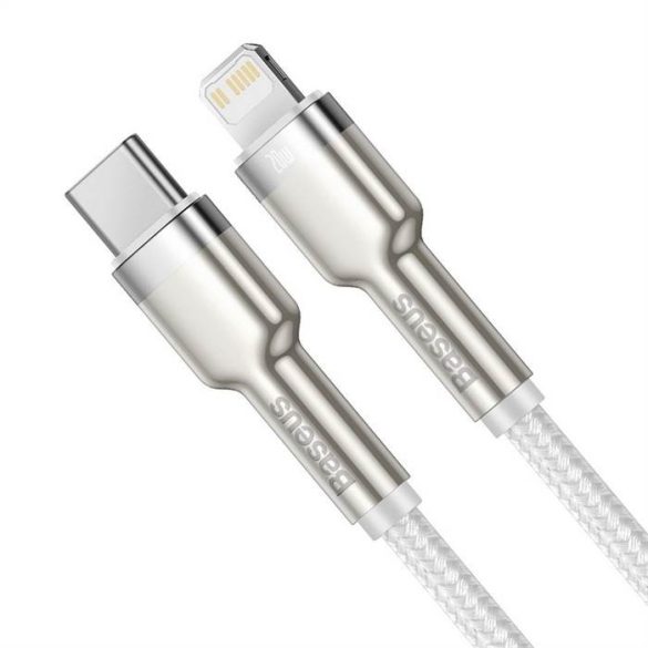 BASEUS CABLEL TYPE C Apple Lightning 8-pólusú PD20W Power Delivery Cafule Metal Cable Catljk-B02 2 méter White