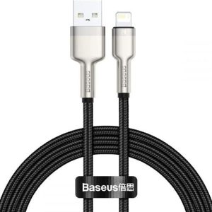 Baseus Cafule Metal USB-A - Lightning kábel 2.4A 1m - fekete