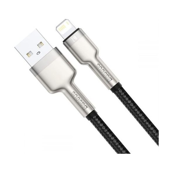 Baseus Cafule Metal USB-A - Lightning kábel 2.4A 1m - fekete