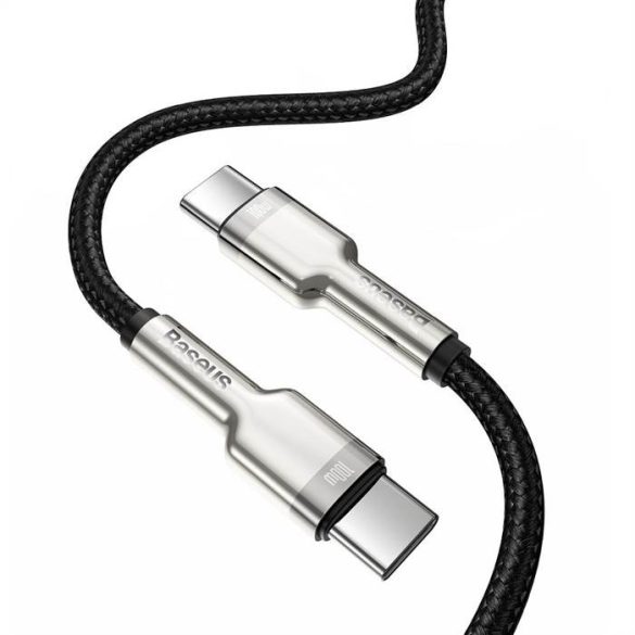 BASEUS Kábel C típus a type-c PD100W Power Delivery Cafule Metal Cable Catjk-C01 1 méteres fekete