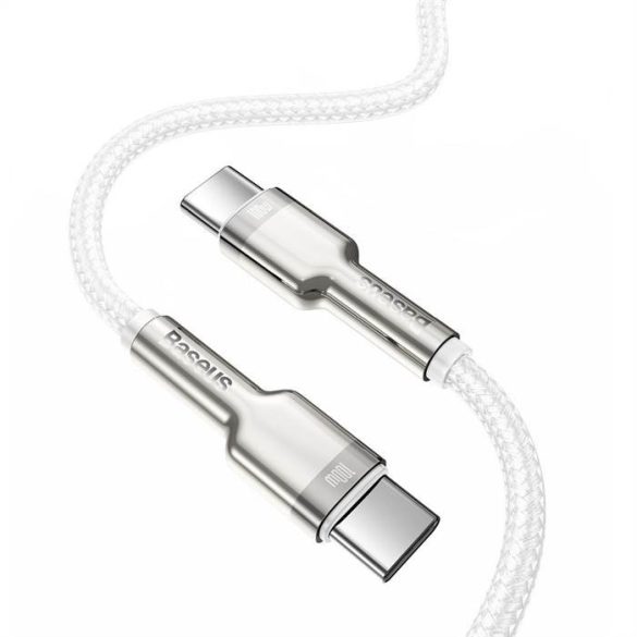 BASEUS Kábel C type-c type C PD100W Power Delivery Cafule Metal Cable Catjk-C02 1 méter fehér